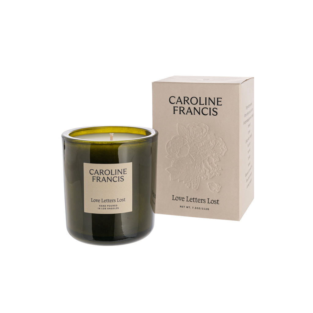 The candle scents by Caroline Francis are inspired by nature, poetry, and stories destined to be told. This paraffin-free soy wax candle is hand-poured in Los Angeles and scented with nontoxic fragrance oils. All scents are curated for even the most sensitive candle lovers. Net weight: 7.5 oz. Burn time: 45–50 hours