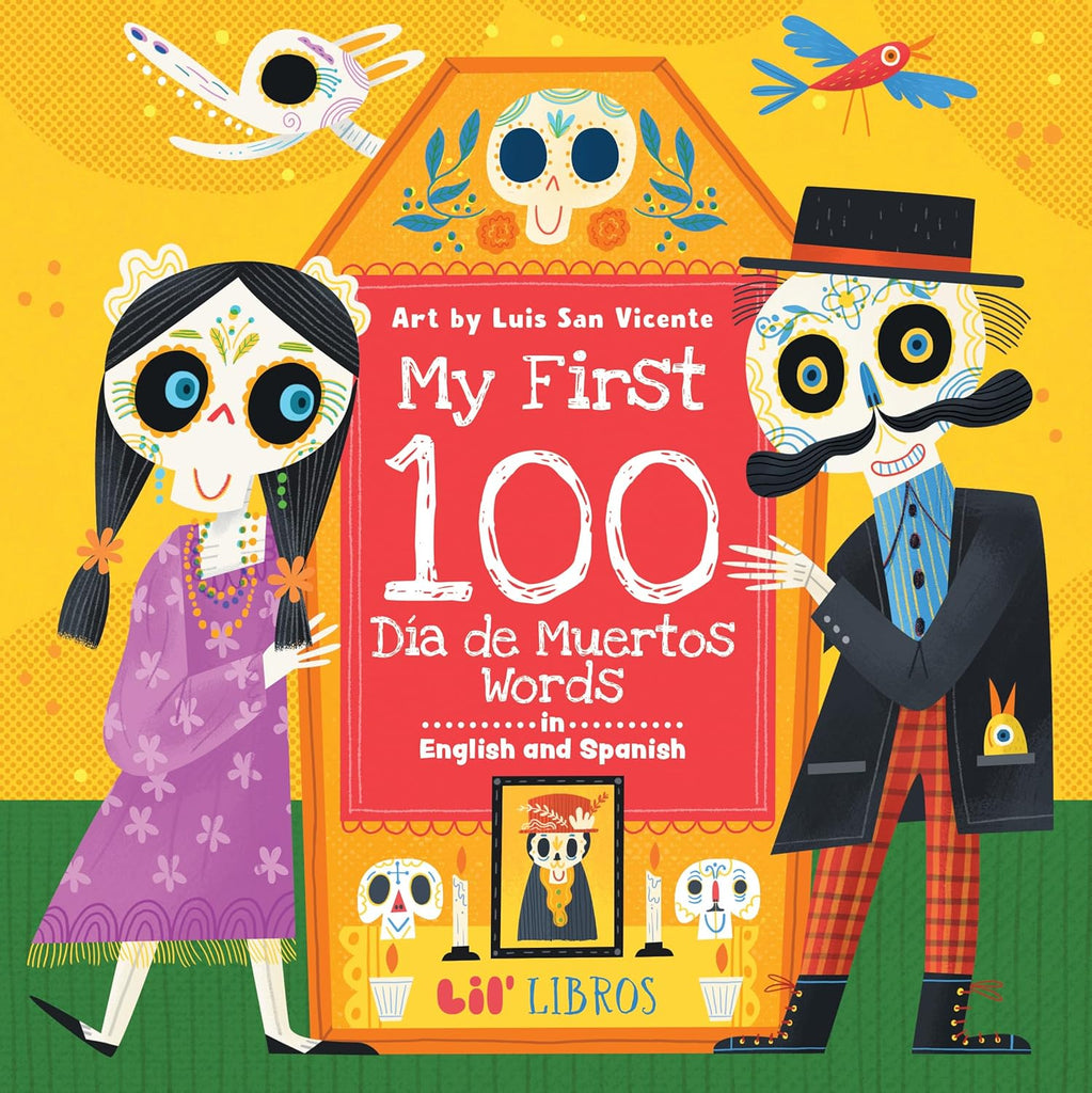 Celebrate Dia de Los Muertos with My First 100 Dia de Muertos Words. In English and Spanish, this bilingual board book introduces young readers to the culture and customs of this day of remembrance while teaching kids how to speak both English and Spanish. Board book Recommended ages: 0-4 years 22 pages