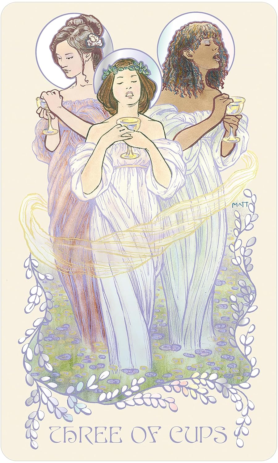 In creating Ethereal Visions Tarot, artist Matt Hughes has drawn inspiration from the Art Nouveau movement, adopting its distinctive style and meticulous approach to craftsmanship. The Luna edition includes revised artwork with greater diversity and iridescent silver foil stamping. Box dimensions: 3.25" x 1.75" x 5.5"