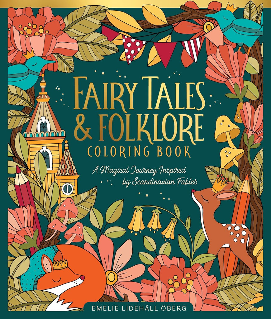 Immerse yourself in fantasy and magic with the Fairy Tales and Folklore Coloring Book.  Inspired by Scandinavian folk tales, this coloring book will take you into a world of whimsy. With illustrations just waiting to be decorated, step into the land of tales of Scandinavian myths and be transfixed. Hardcover 112 pages