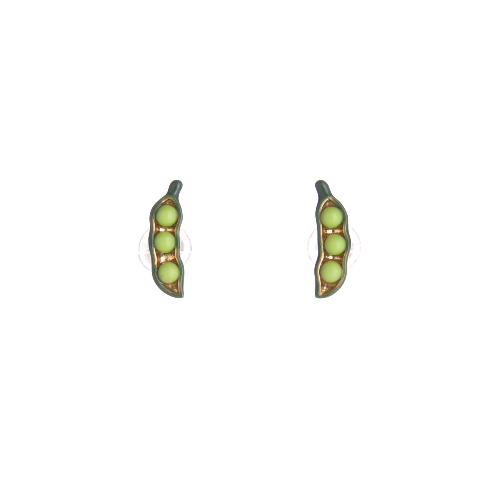 These pea pod post earrings are the subtlest hint of green, while showing off your love of this legume. With a stud post backing and their smaller size, these are perfect for daily wear. Materials: Brass, Acrylic, Enamel Dimensions: Approx. 0.4" Length, 0.1" Width Stud post backing Lead and Nickel-free