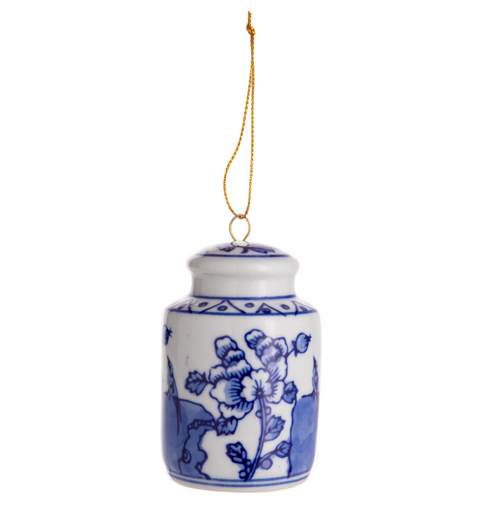 This delightful porcelain ornament features a classic blue & white design. This pretty and intricate style of decoration was introduced during the Ming Dynasty (1368-1644 AD). 