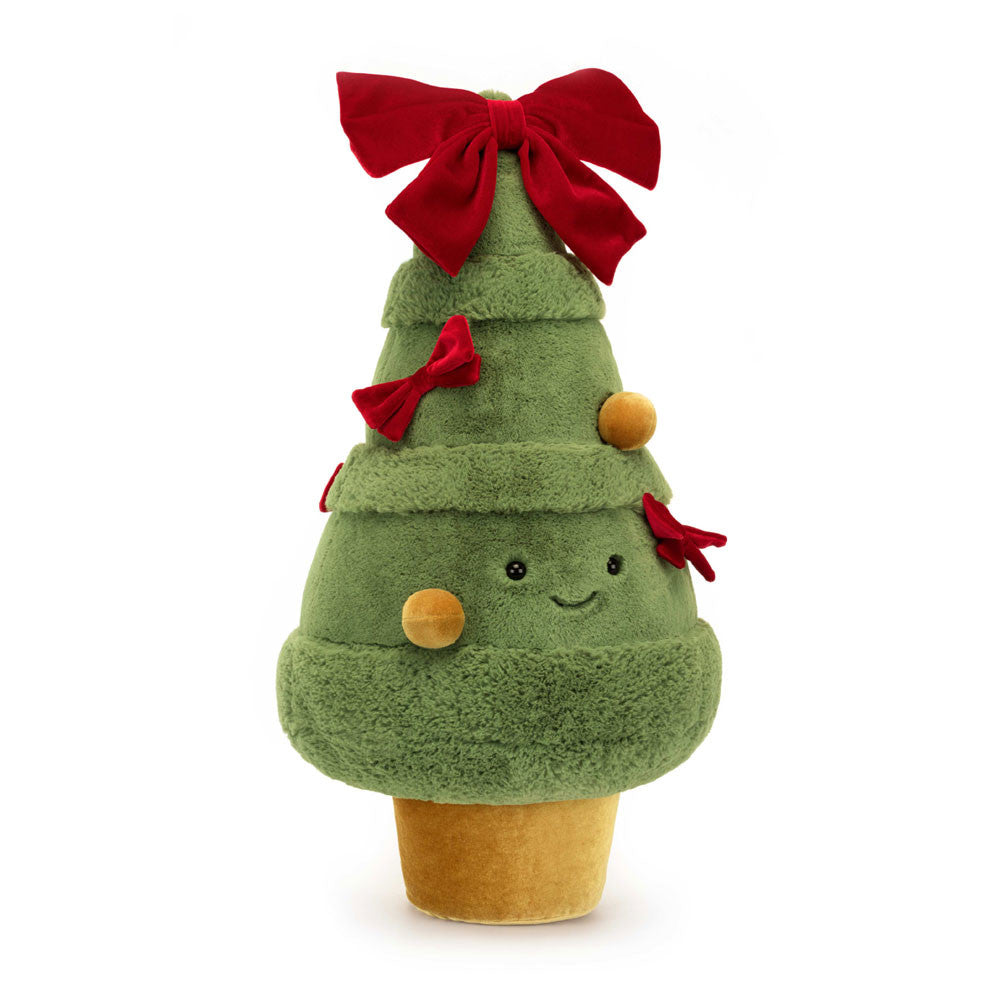 With a gold velour pot base, an eye-catching velour bow and textured fur, Amuseable Decorated Tree is giving major style. Also adorned with baubles and red ribbons, Amuseable Decorated Tree is ready to party. Dimensions: 21.7" x 10.6" x 10.6" Material: Polyester, PE Beans Not recommended for children under 12 months