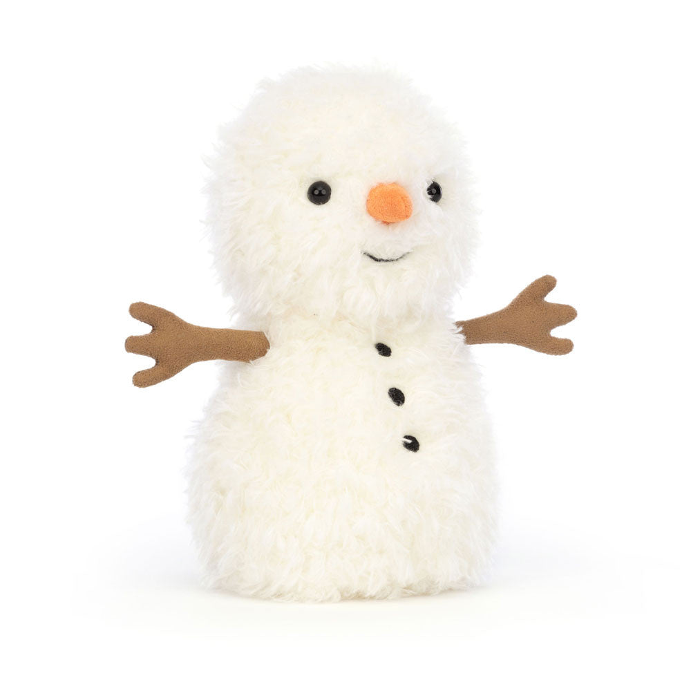 With textured fleece fur, Little Snowman is the warmest and most snuggly companion for chilly days. The suedette stick arms, embroidered buttons and a carrot nose make for the most perfect snowman! And it won't melt after a few hours! Dimensions: 7.1" x 3.9" x 3.9" Material: Polyester, PE Beans Suitable from birth