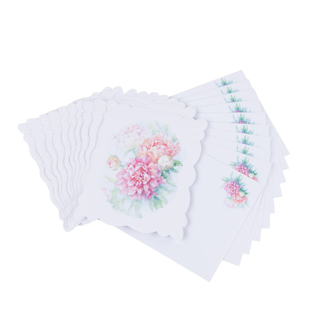 Set of white handkerchiefs with floral embroidery on a white background