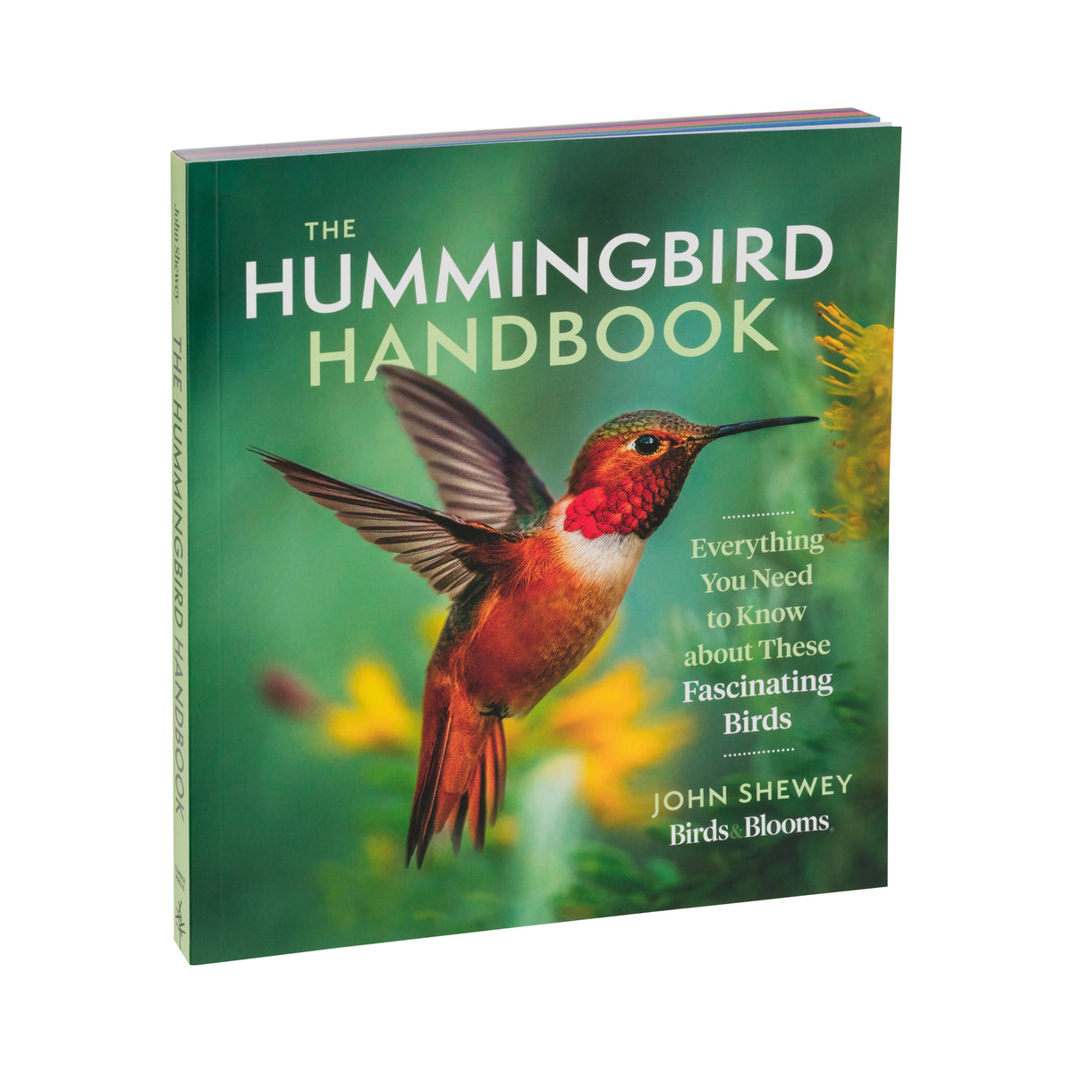 Book cover of 'The Hummingbird Handbook' with a hummingbird on a green background