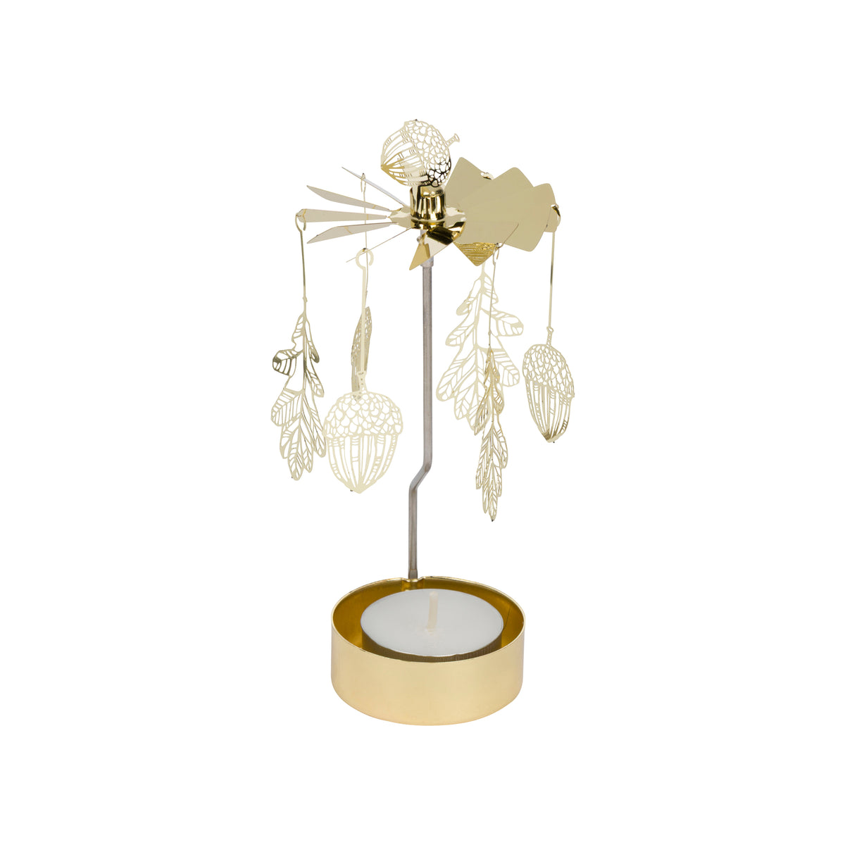 ANGEL CHIME OAK LEAF CANDLE HOLDER