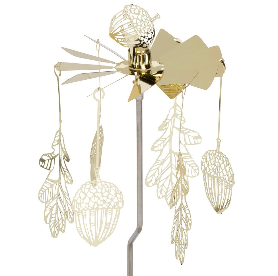 ANGEL CHIME OAK LEAF CANDLE HOLDER