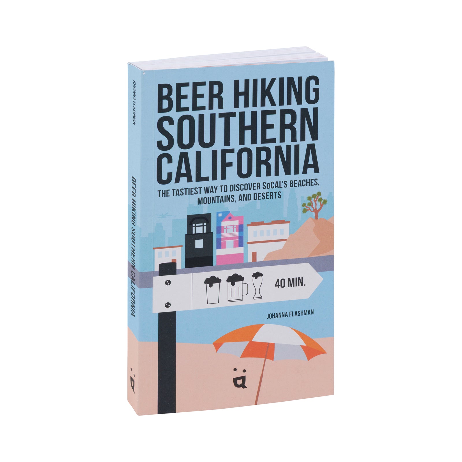 Book cover of 'Beer Hiking Southern California' with a beach scene illustration.