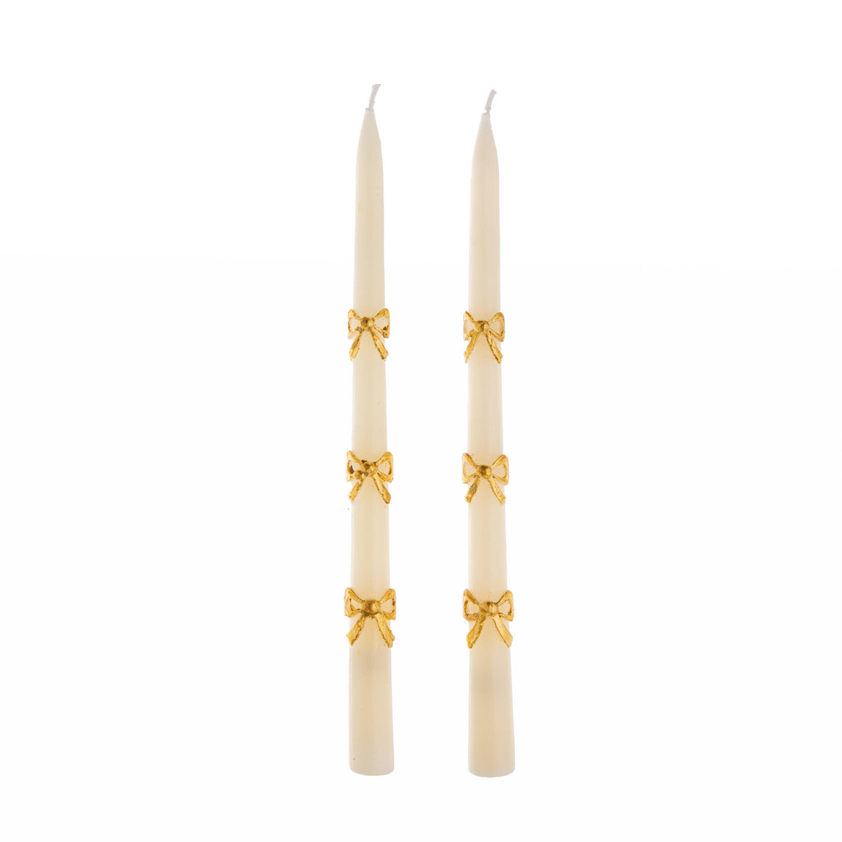 GOLD BOW TAPER CANDLES