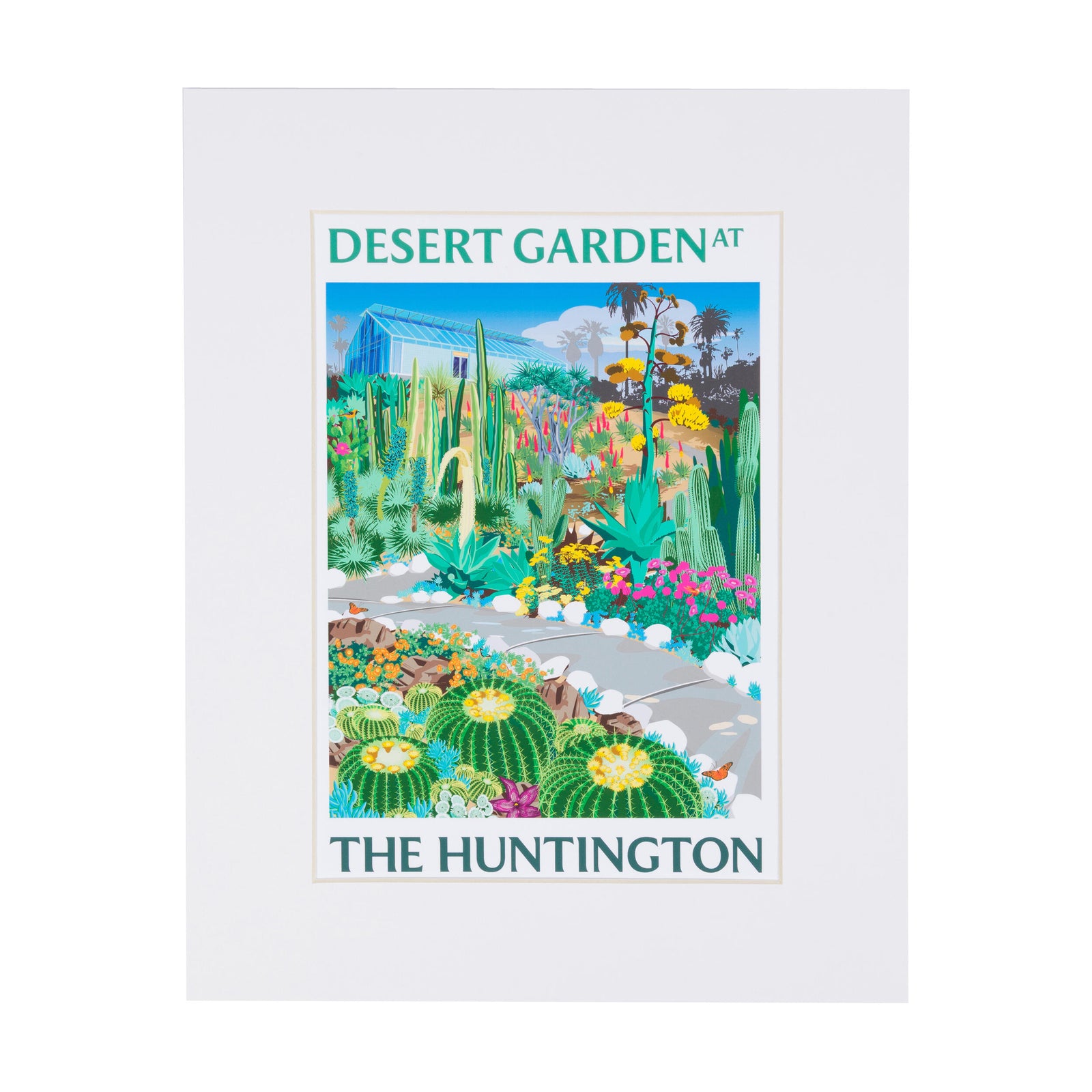 Poster of a desert garden with 'Desert Garden at The Huntington' text