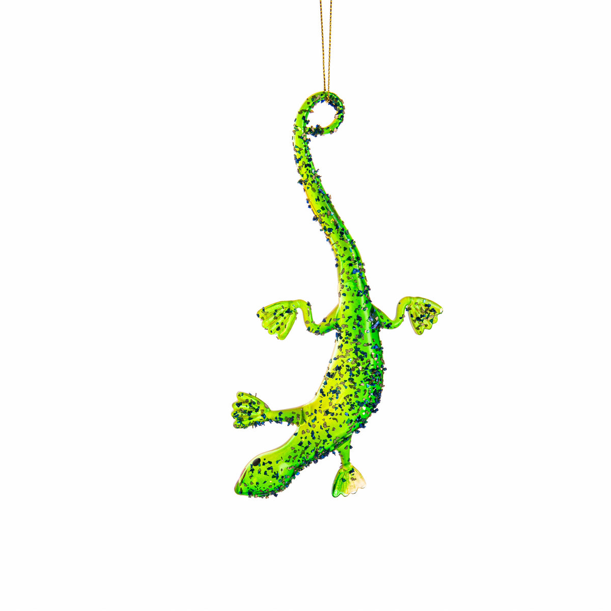 GREEN LIZARD GLASS ORNAMENT