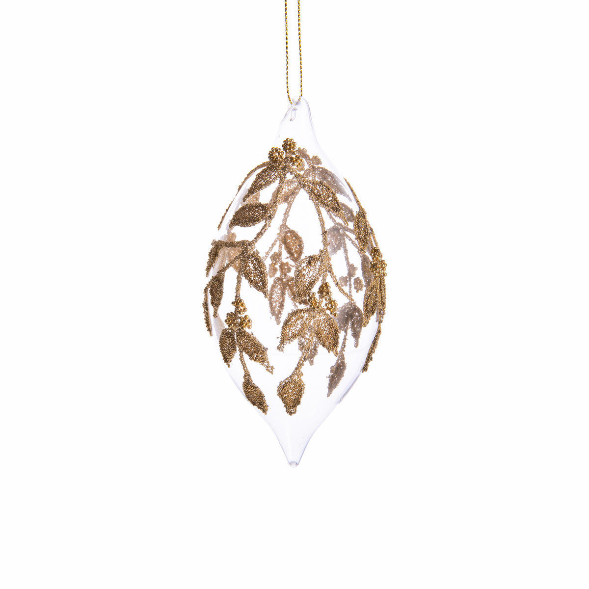 Decorative ornament with gold leaf pattern on a white background