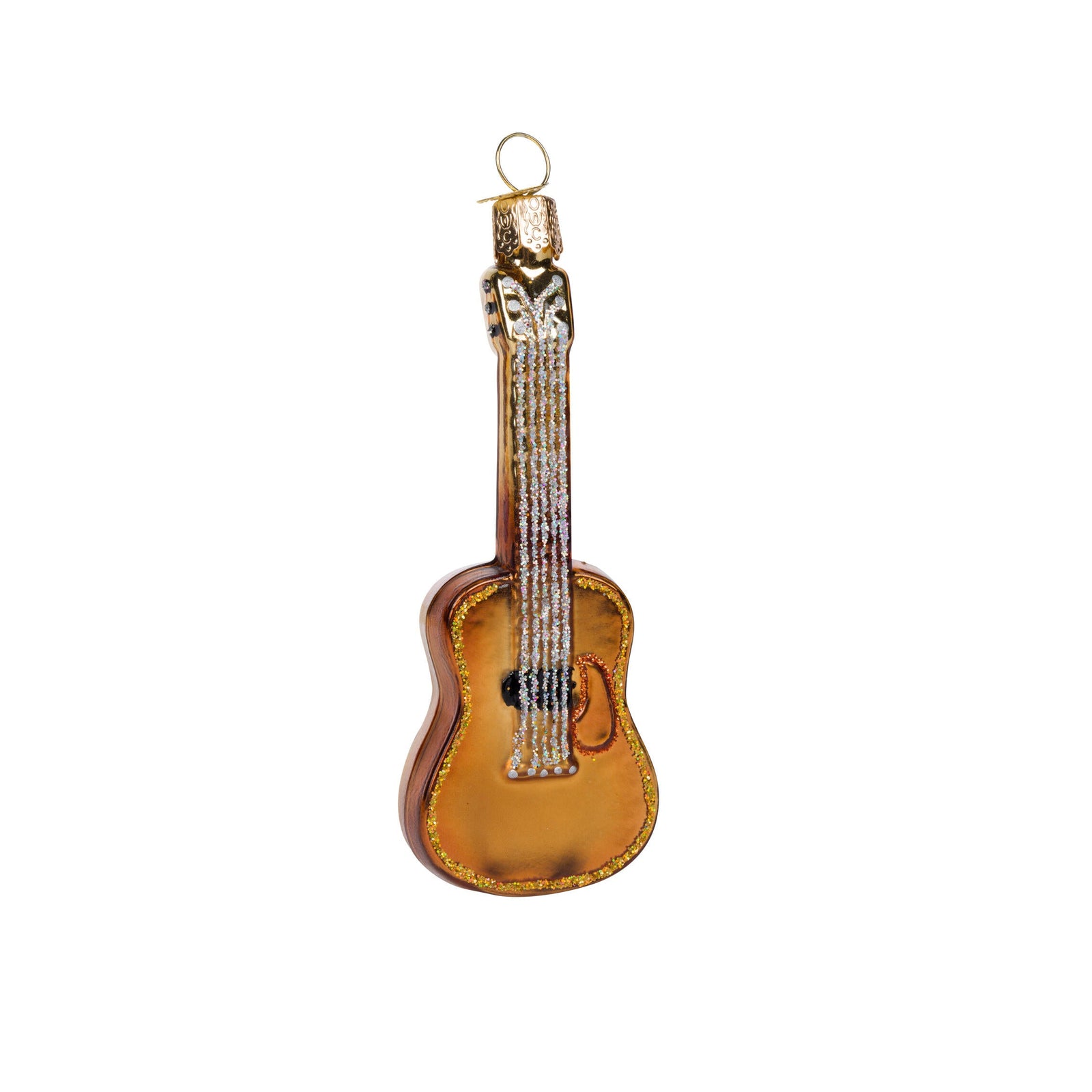Decorative guitar ornament on a white background