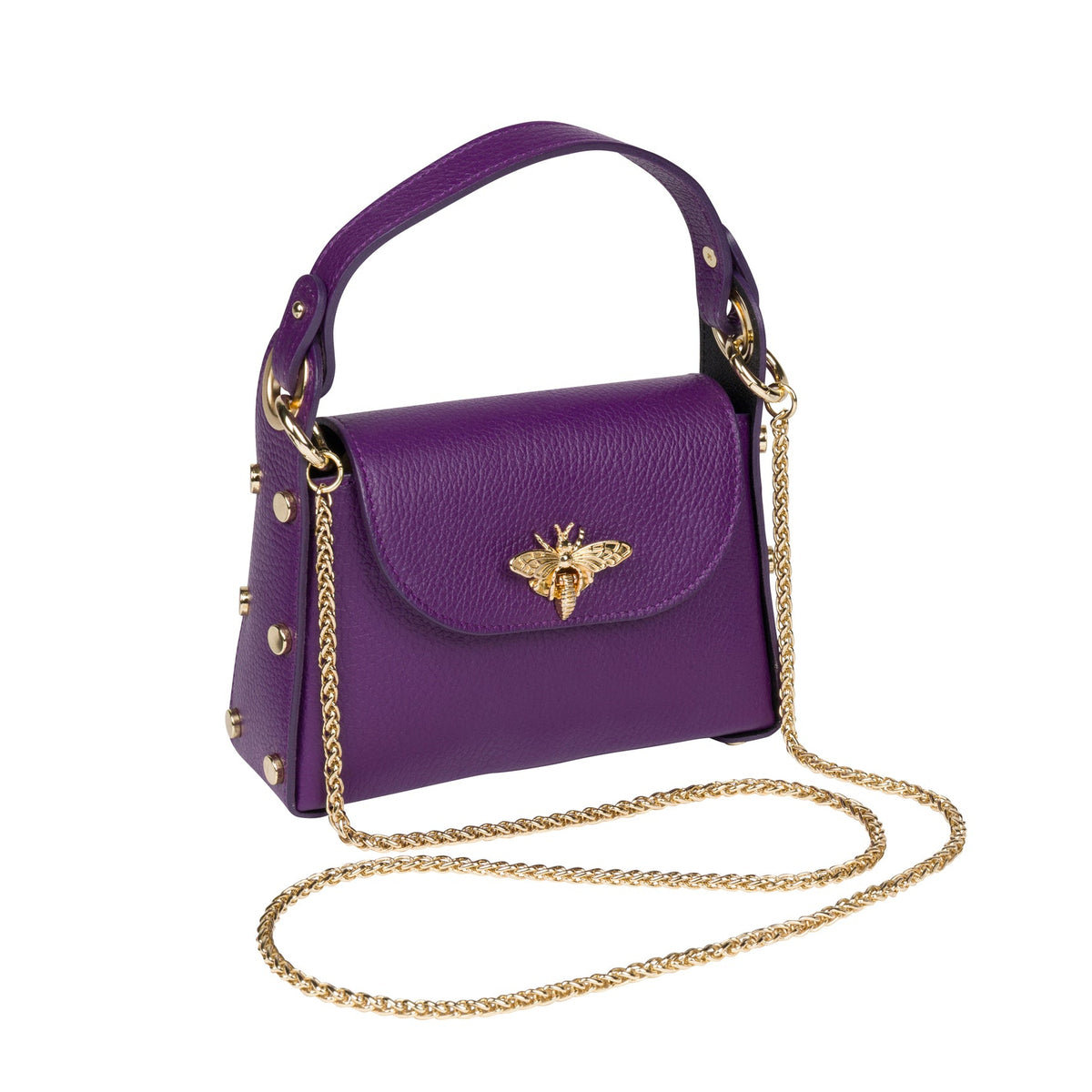 BUTTERFLY CLASP MINI LEATHER BAG