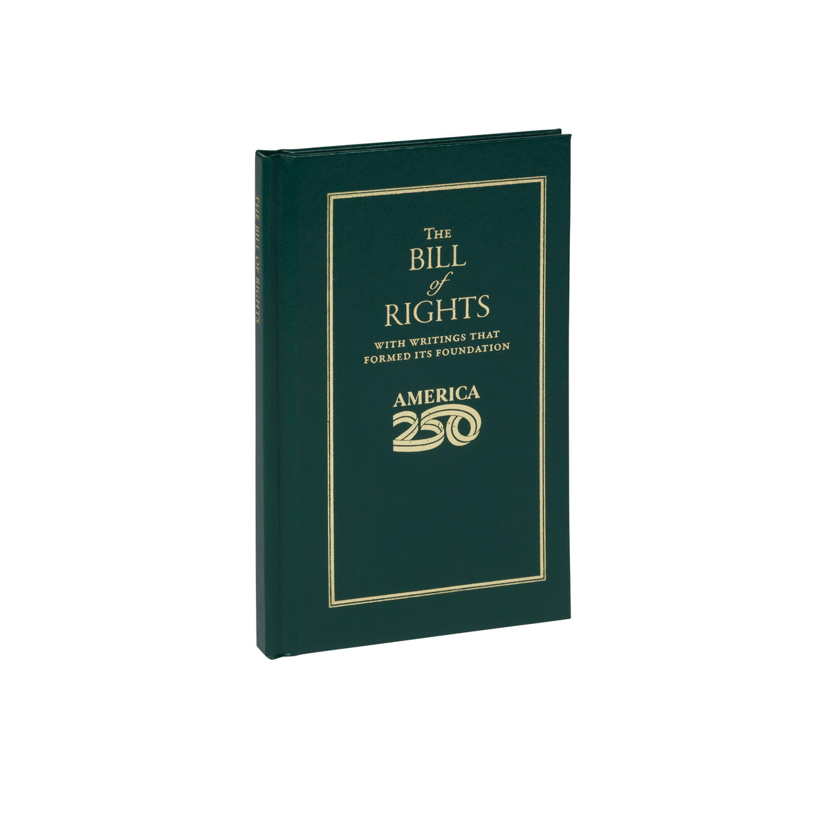 Green book titled 'The Bill of Rights' on a white background