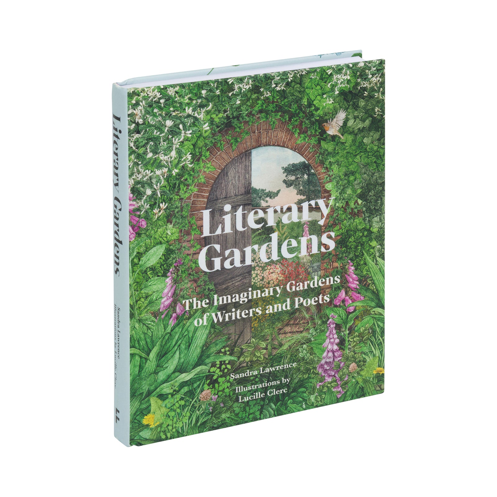 Book cover of 'Literary Gardens' with a garden scene and text.