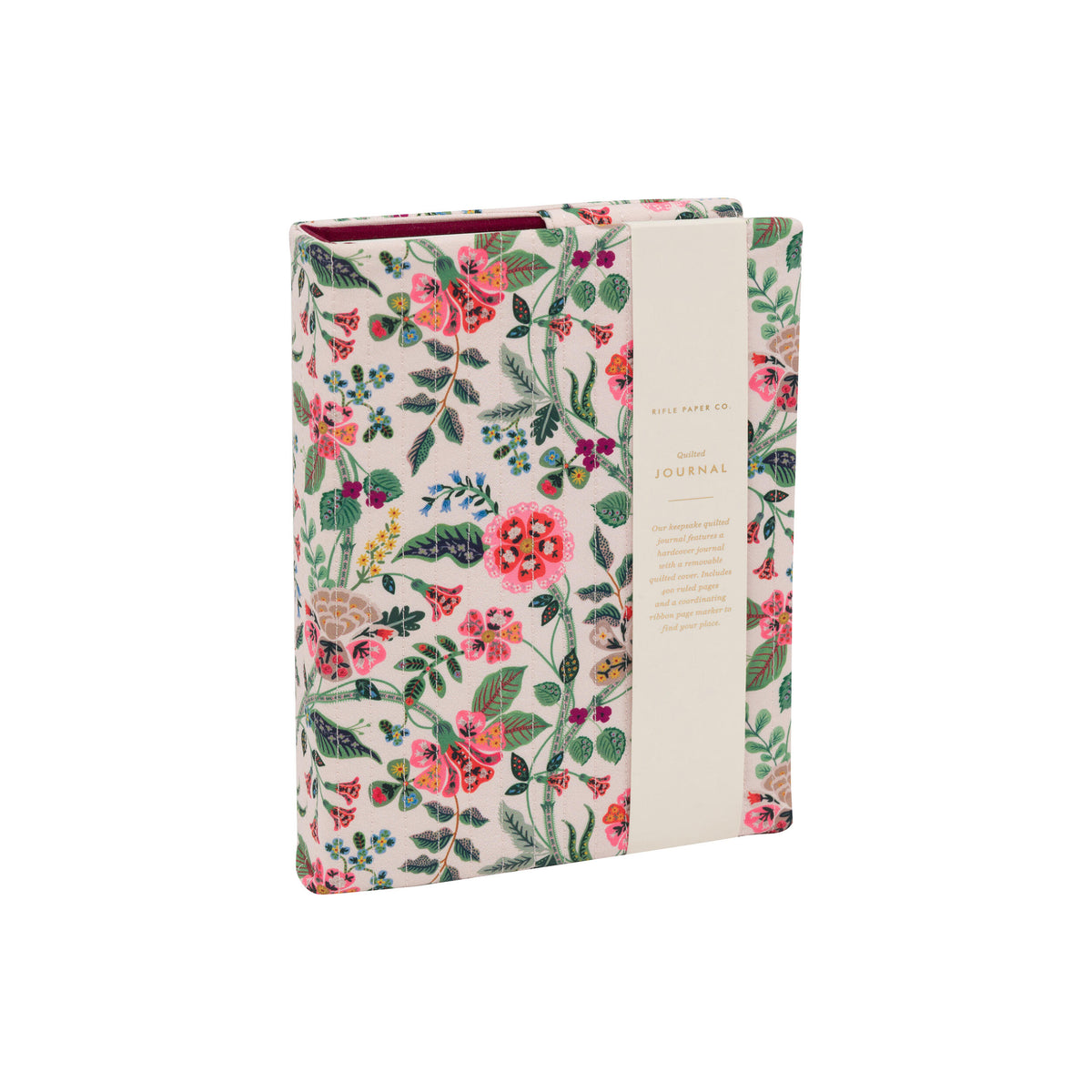 Floral-patterned notebook on a white background