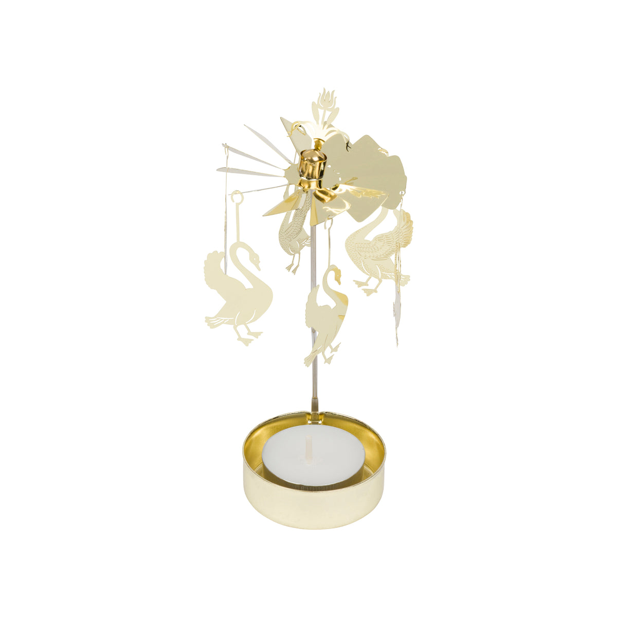 ANGEL CHIME SWANS CANDLE HOLDER