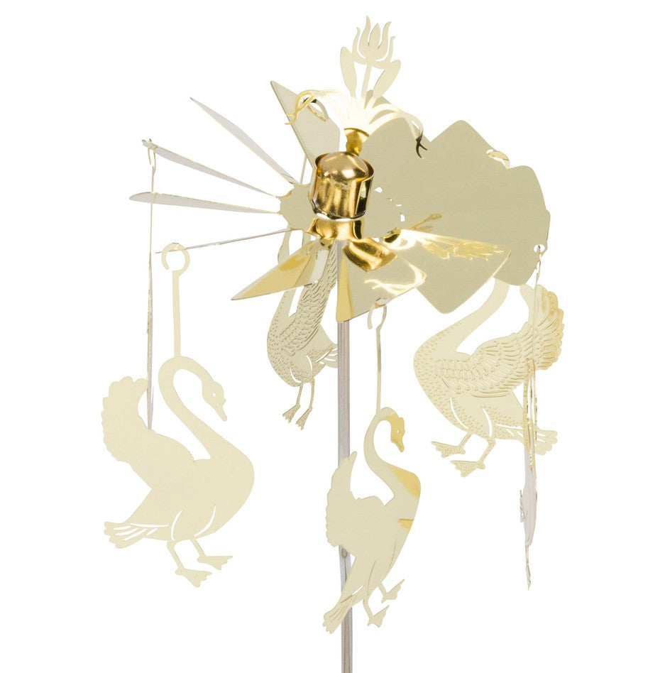 ANGEL CHIME SWANS CANDLE HOLDER