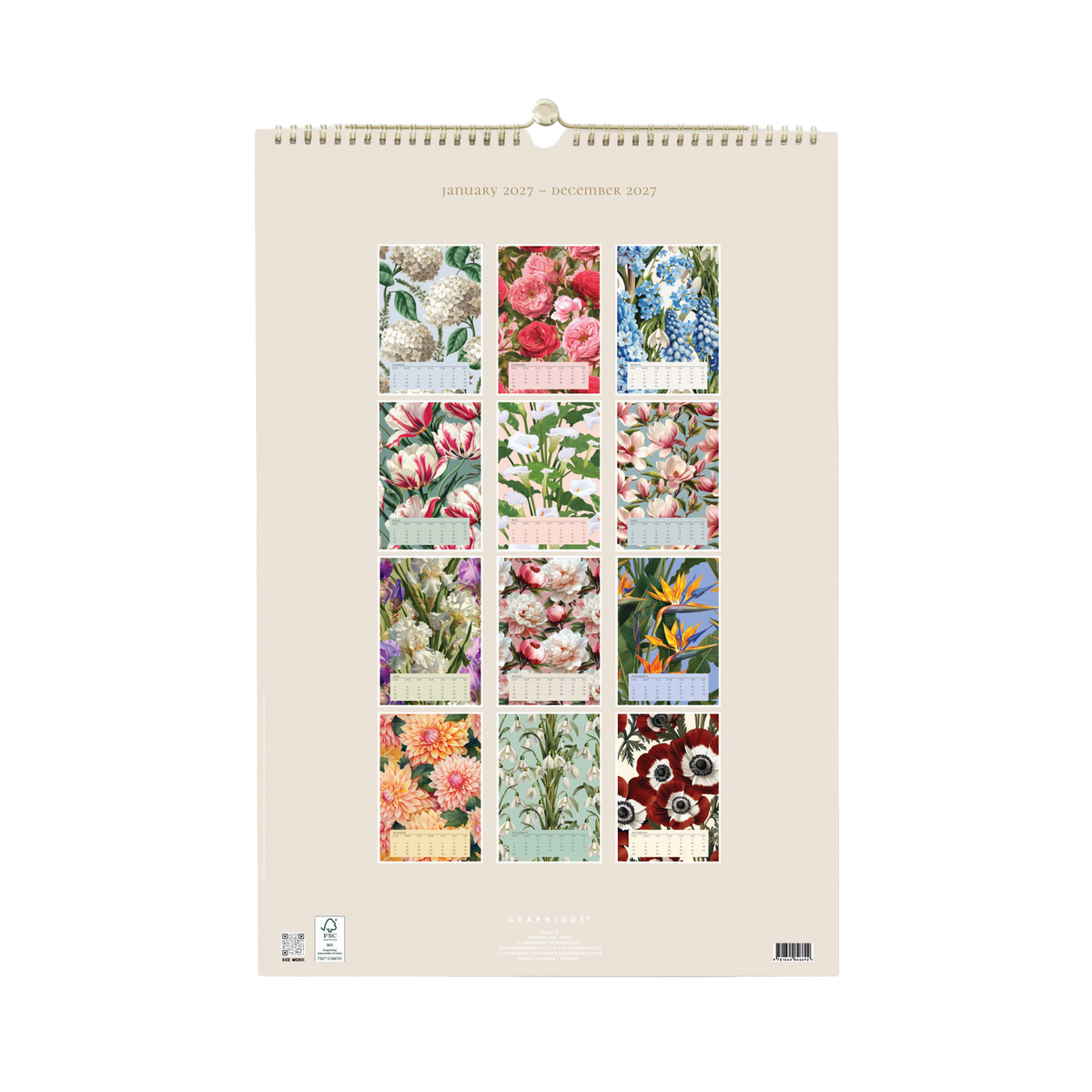 BOTANIQUE 2027 WALL CALENDAR