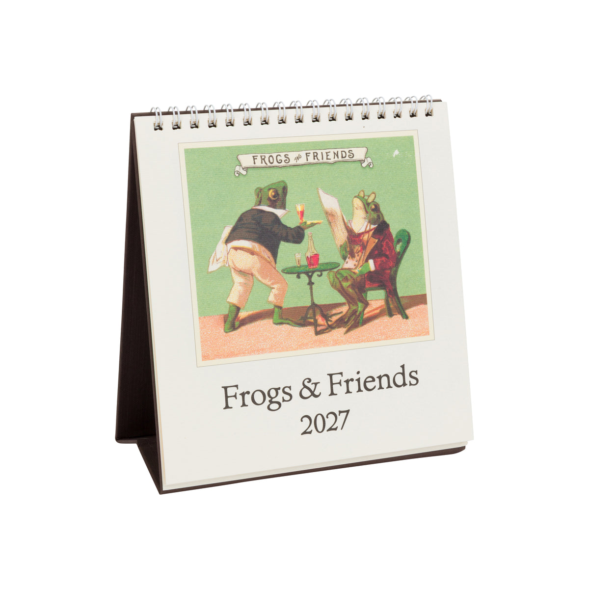 2027 desk calendar featuring vintages cartoon images of frogs