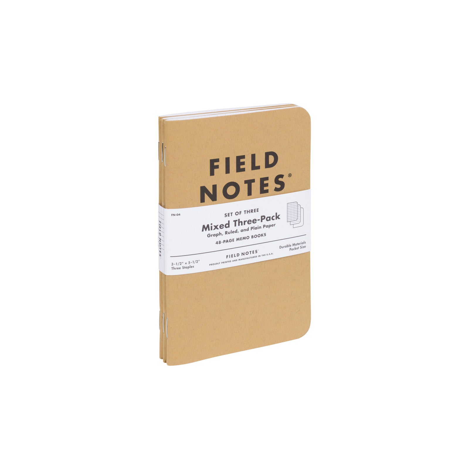 Three Field Notes notebooks on a white background