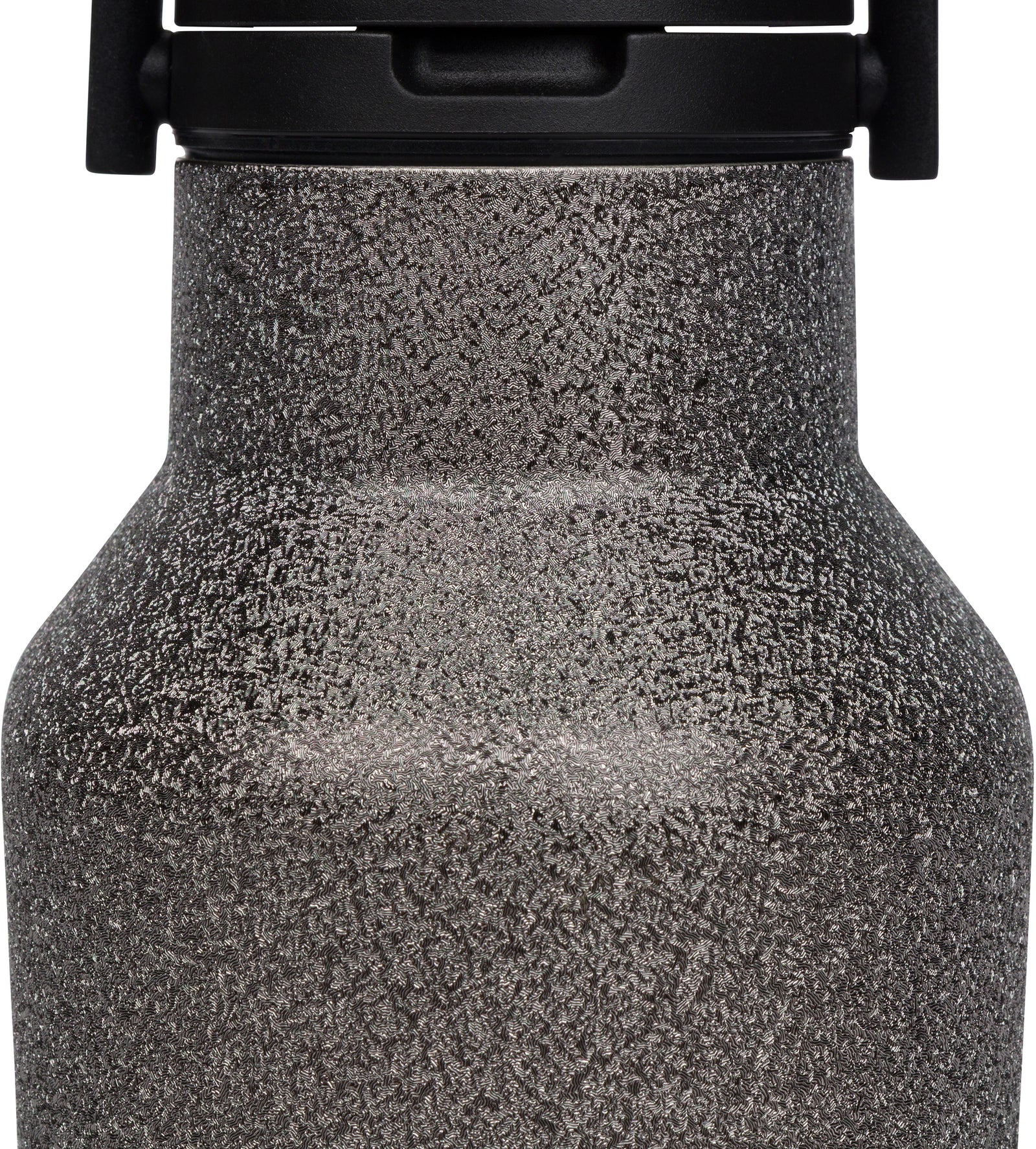 A dark gray textured insulated water bottle with a black loop lid, featuring the vertical brand name 'CONICOLL' printed near the bottom, set against a plain white background.