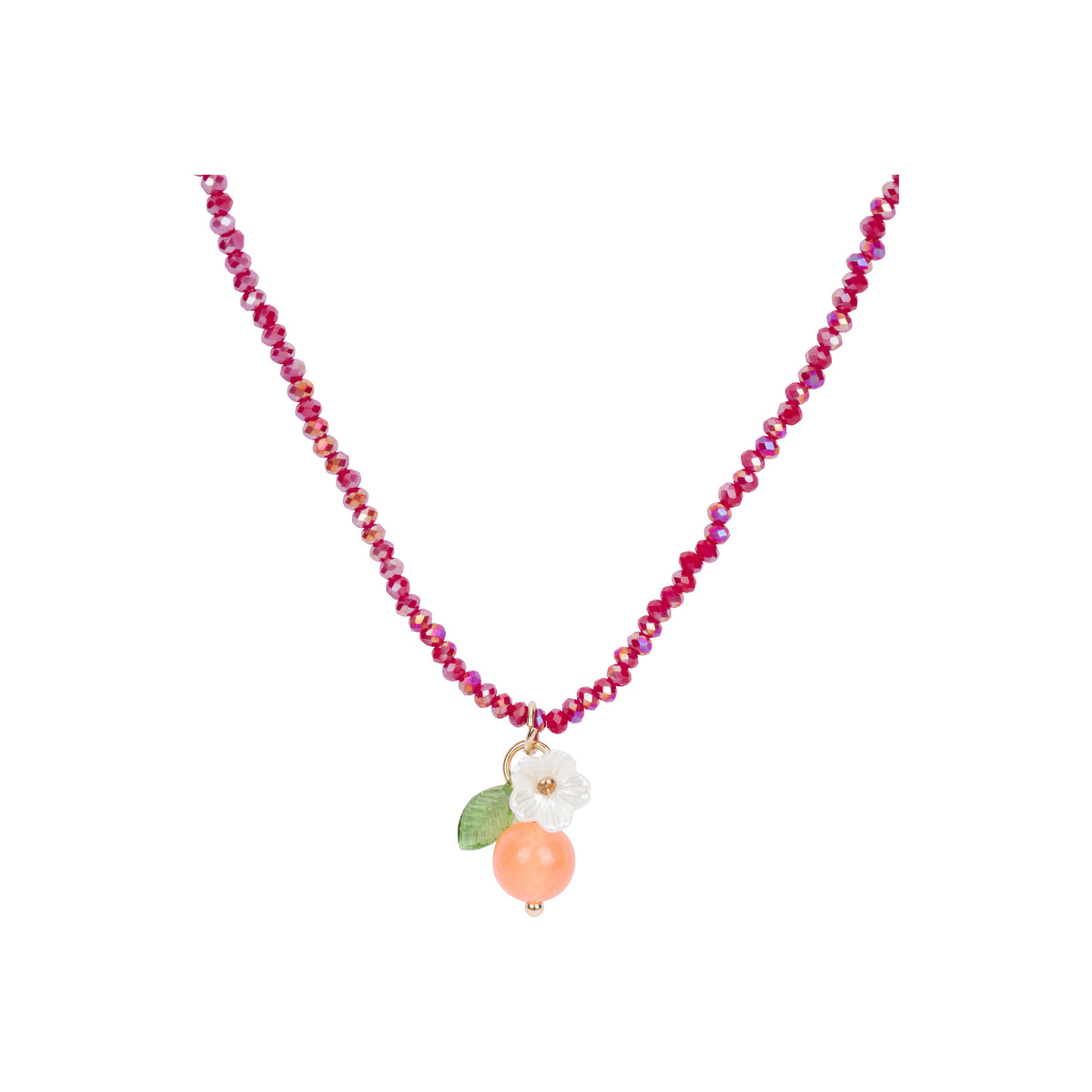 MARINA TANGERINE BEADED NECKLACE