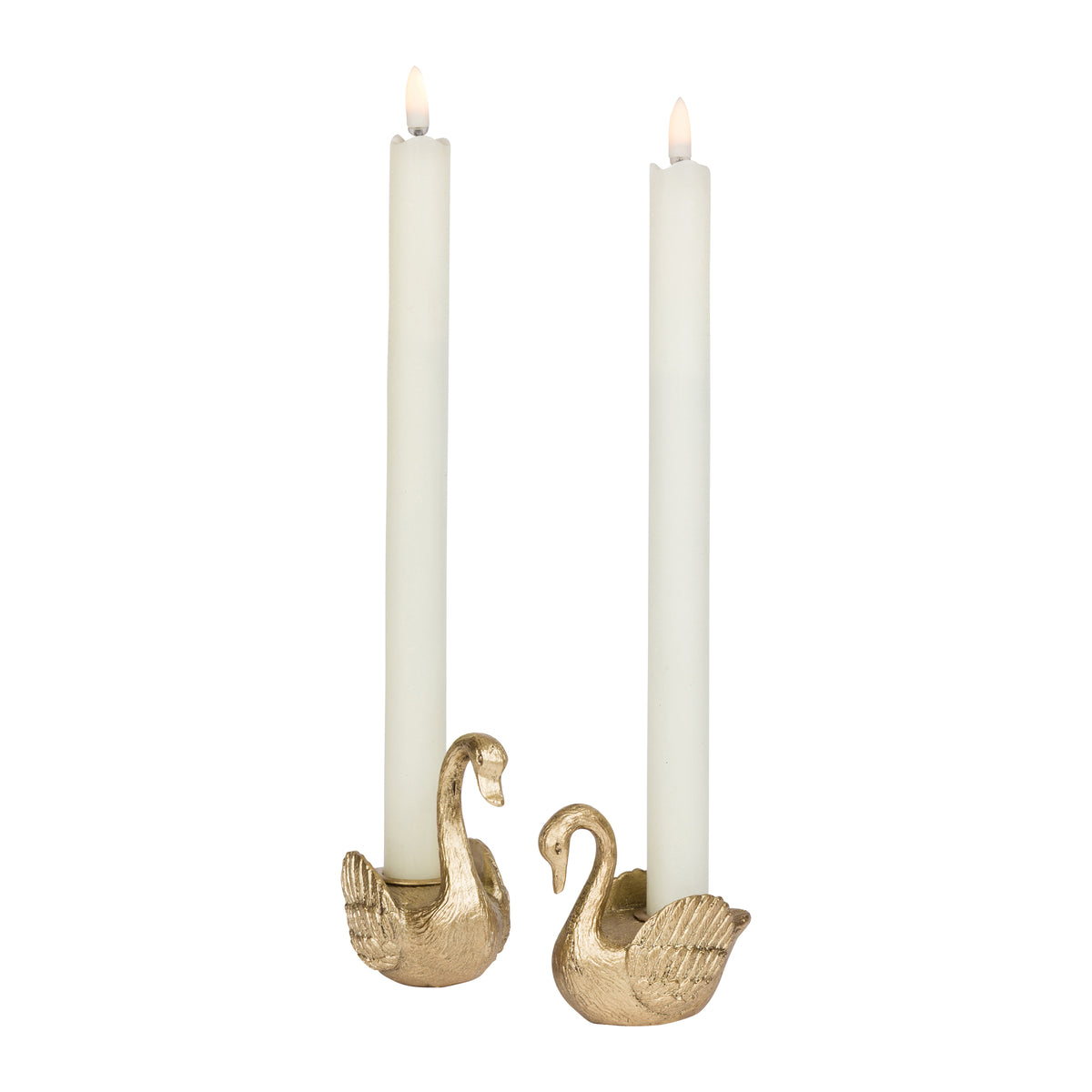 SWAN CANDLE HOLDERS - SET OF TWO