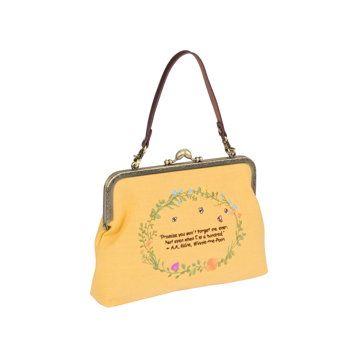 POOH AND PIGLET ON LOG EMBROIDERED PURSE