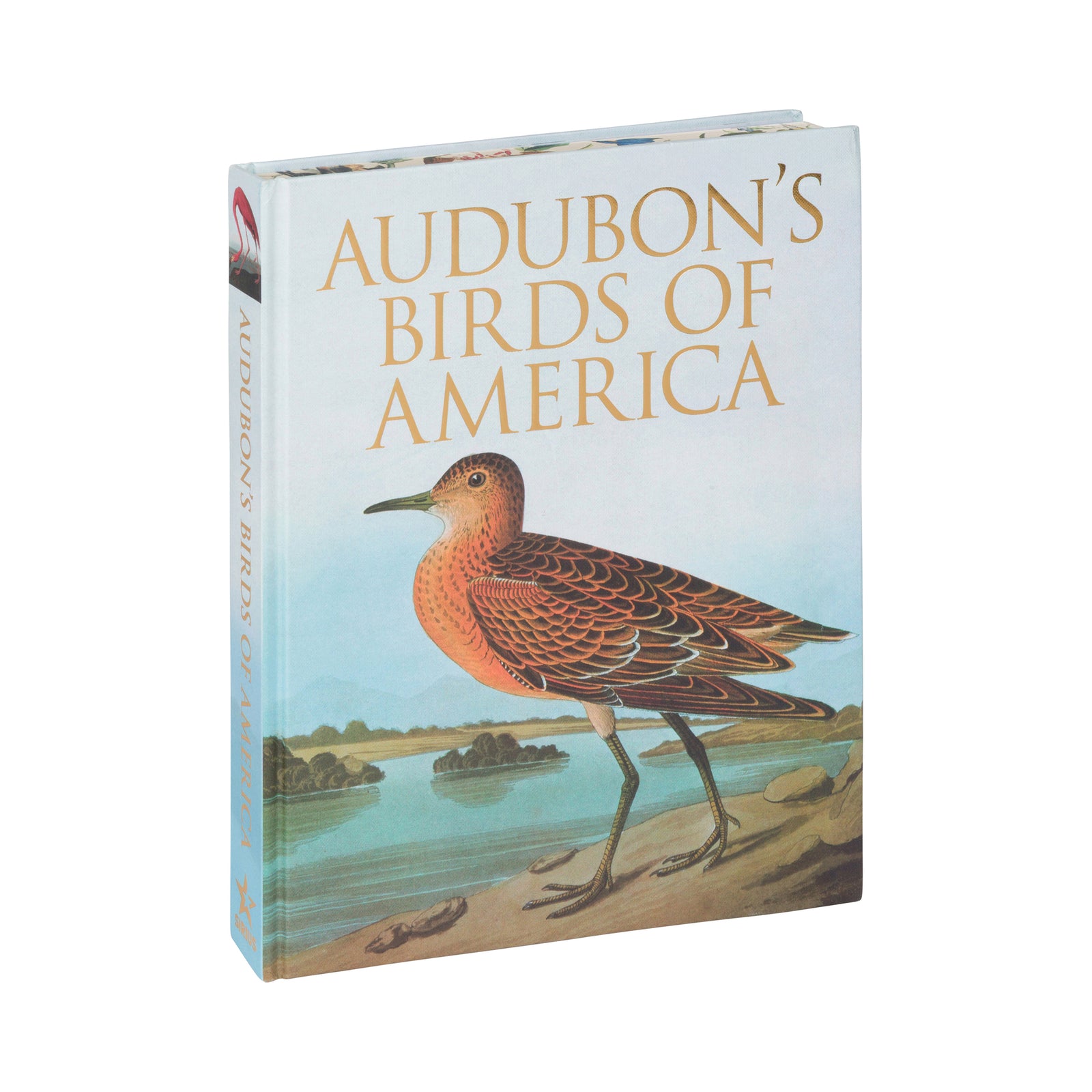 Audubon's Birds of America book, featuring a detailed illustration of a red-breasted sandpiper on the cover, set against a plain white background.