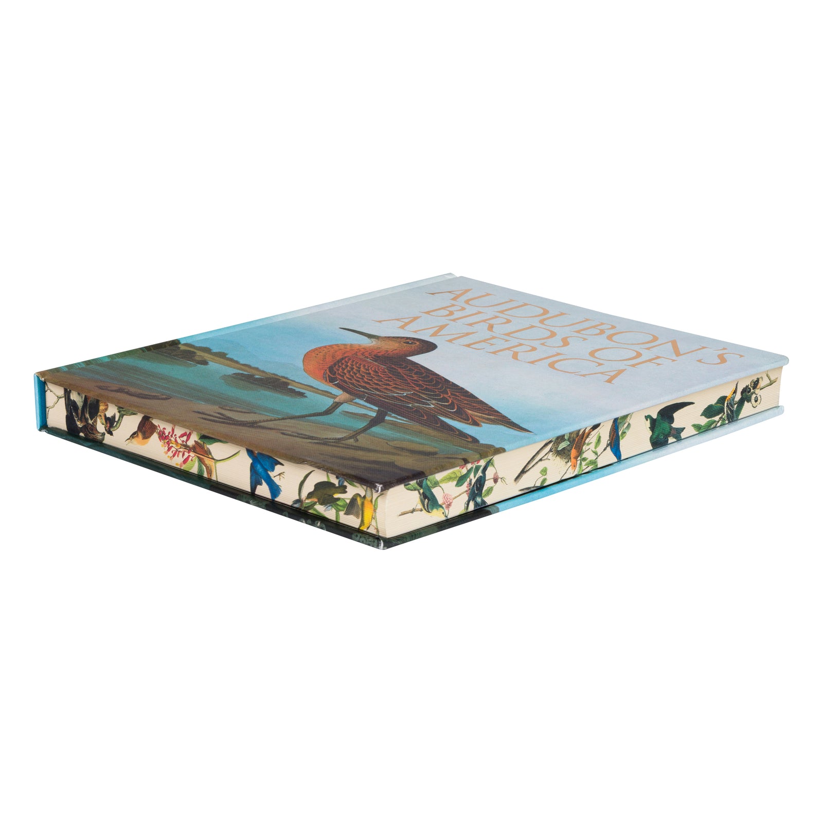 Audubon's Birds of America book, featuring a detailed illustration of a red-breasted sandpiper on the cover, set against a plain white background.