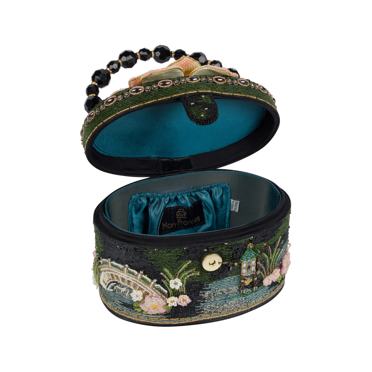 FLOATING LOTUS BEADED HANDBAG