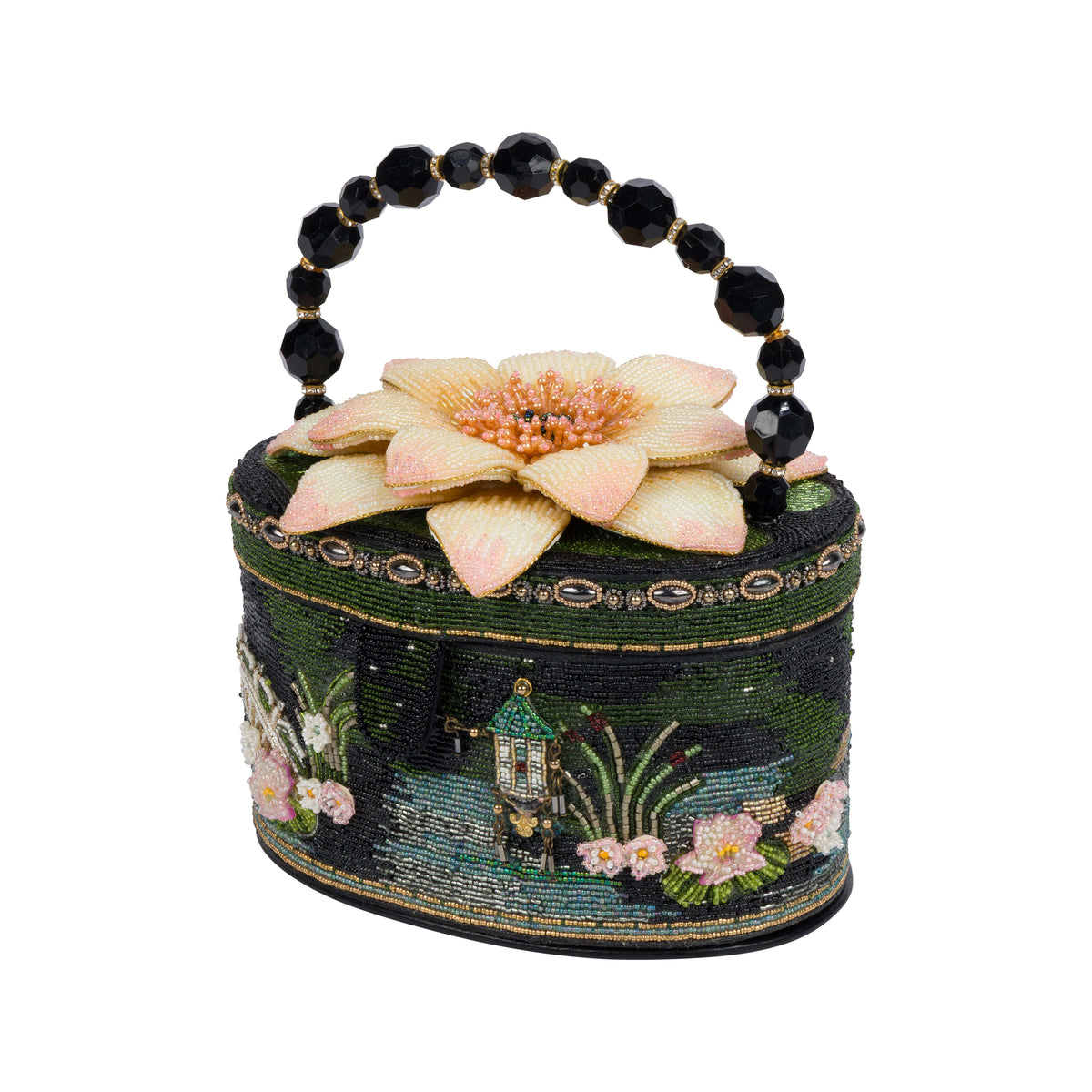 FLOATING LOTUS BEADED HANDBAG