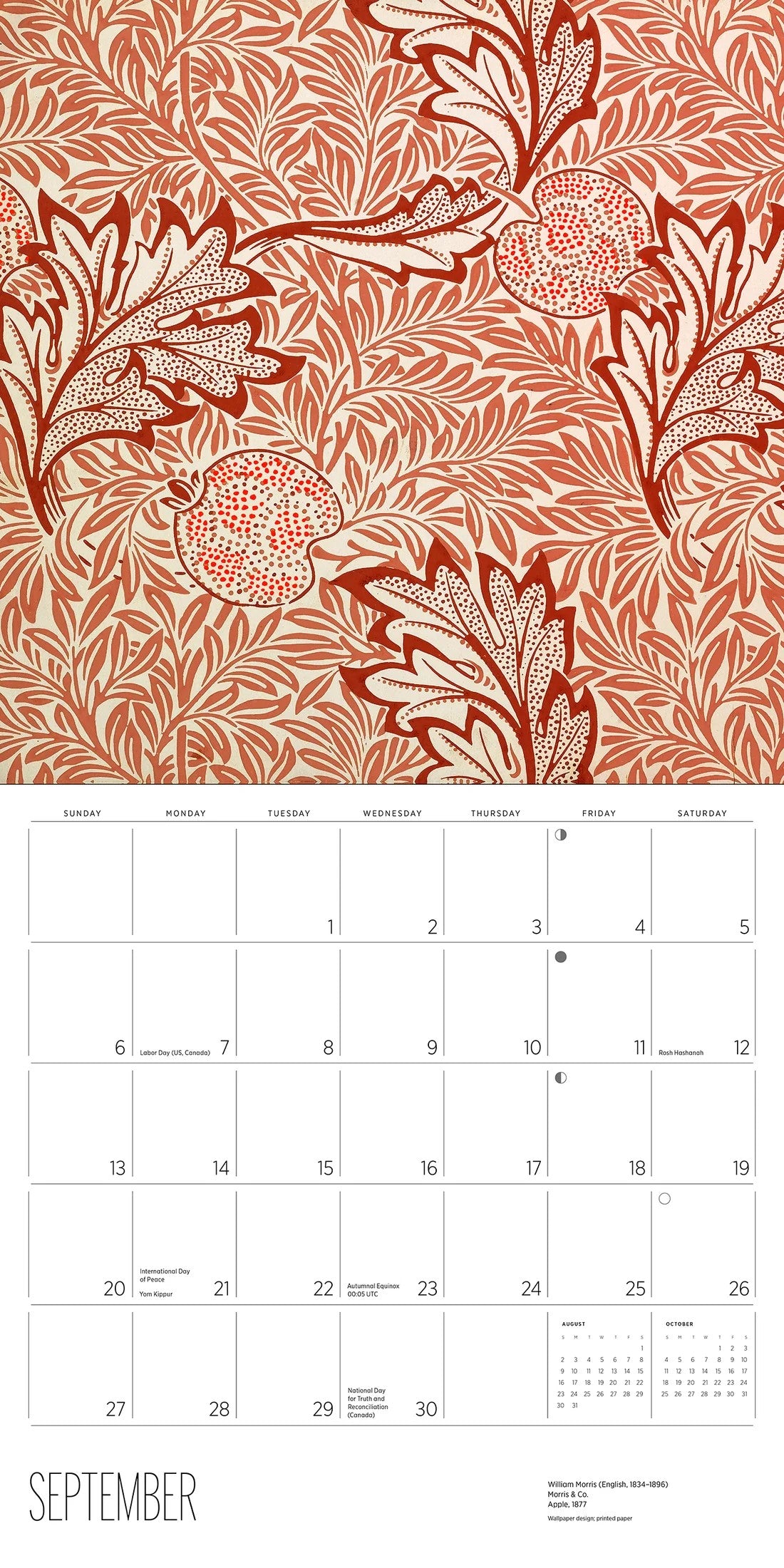WILLIAM MORRIS: ARTS &amp; CRAFTS DESIGNS 2026 WALL CALENDAR