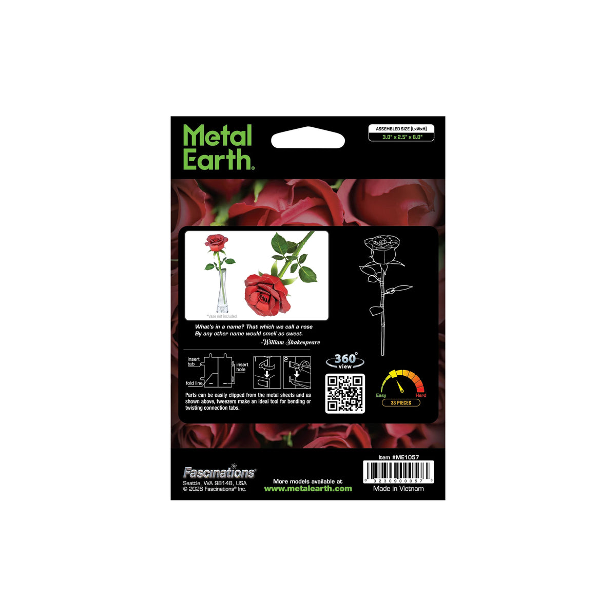 3D MODEL RED ROSE