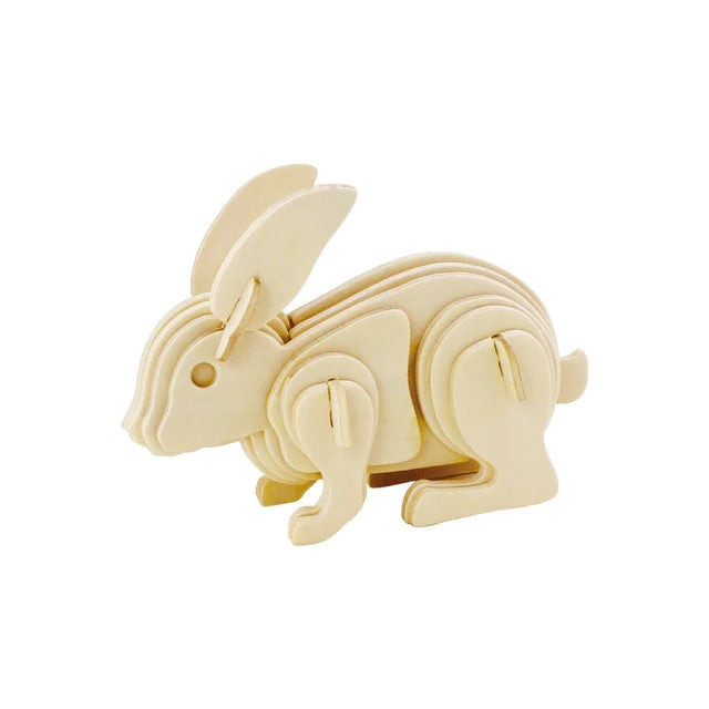 This charming wooden rabbit kit is simple to assemble and requires no special tools or glue. A great activity for children which helps improve motor skills and encourages creativity. Made from natural, non-toxic wood. Natural wood model kit No tools or glue required Assembled size: 4.72" x 1.97" x 3.74".