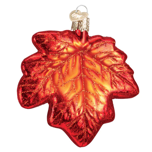 More than 200 varieties of the maple tree grow throughout the world. This glass Maple Leaf ornament captures the beauty of autumn for you to enjoy. Hand crafted Hand glittered and painted. Dimensions: 3.5" x 3.5" x 0.75".
