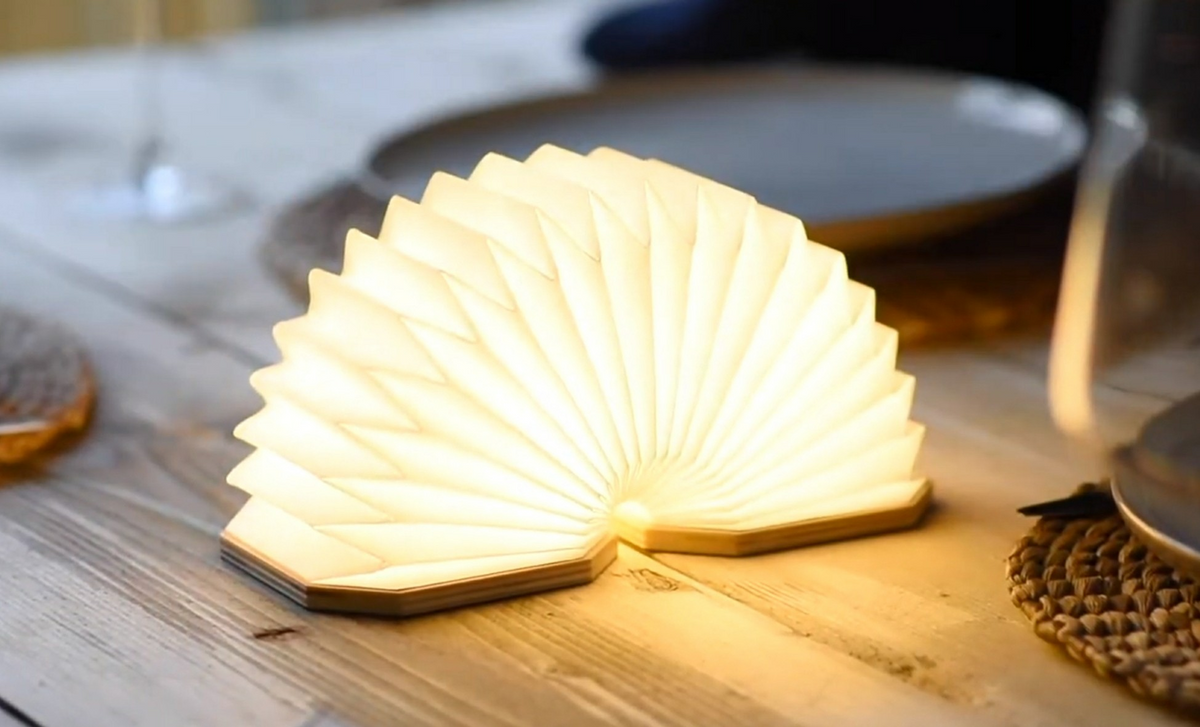 SMART ACCORDIAN LAMP - WALNUT