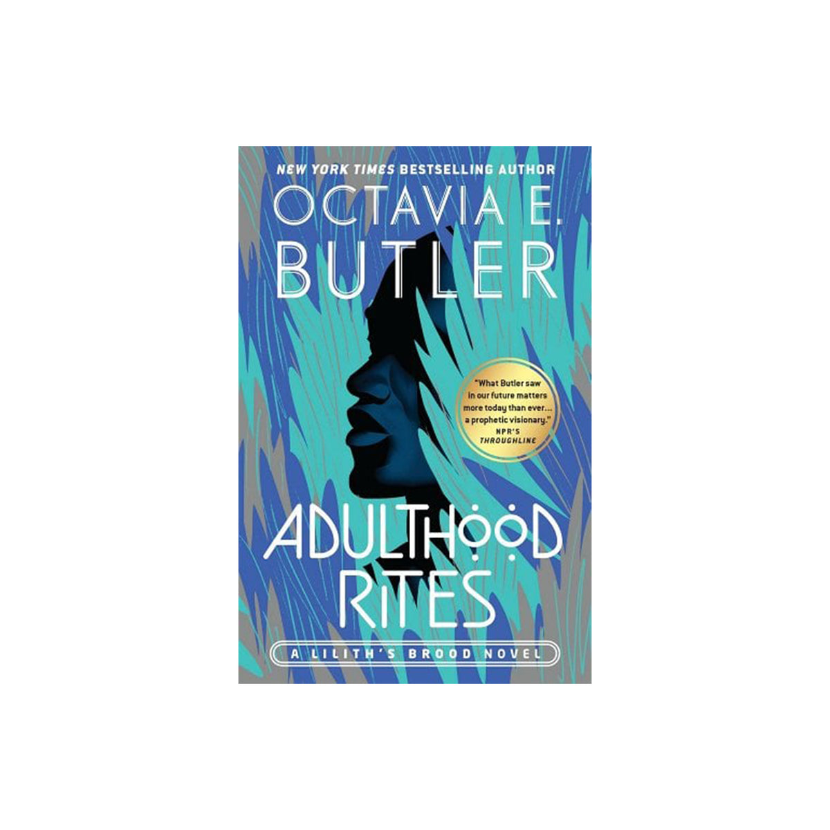 Book cover of 'Adulthood Rites' by Octavia E. Butler with abstract design and silhouette.