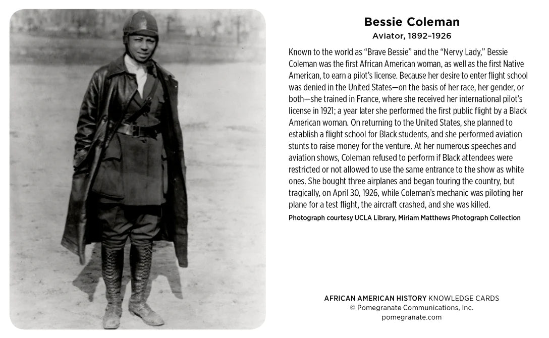 Spotlighting notable people and events in African American history, this deck of Knowledge Cards offers an insightful look at the wide-ranging achievements of African American women and men. Each card features a photographic portrait on one side and a concise, informative essay on the other. 