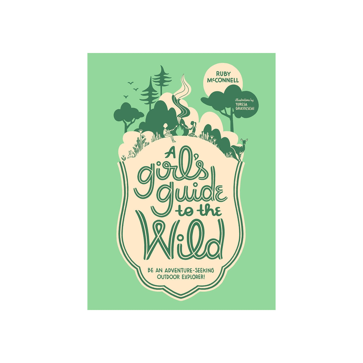 Book cover of 'A Girl's Guide to the Wild' with nature-themed design on a green background