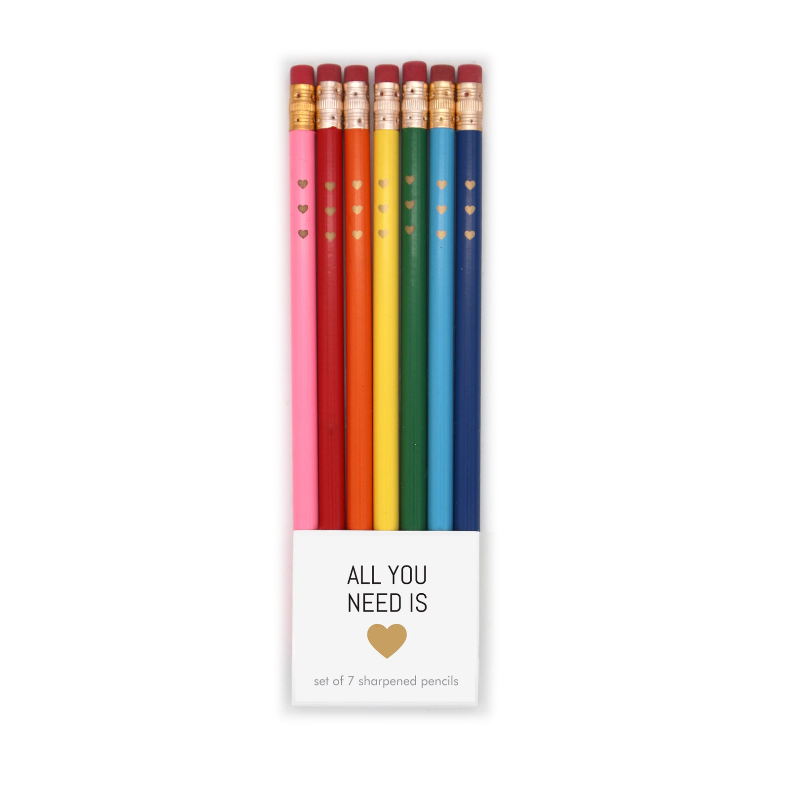 Homework, puzzles, even filling out paperwork—whatever is on your to-do list, this set of fully sharpened, colorful pencils will make it more fun! Set of six sharpened grey graphite pencils with erasers Pack dimensions: 7.5" x 2"