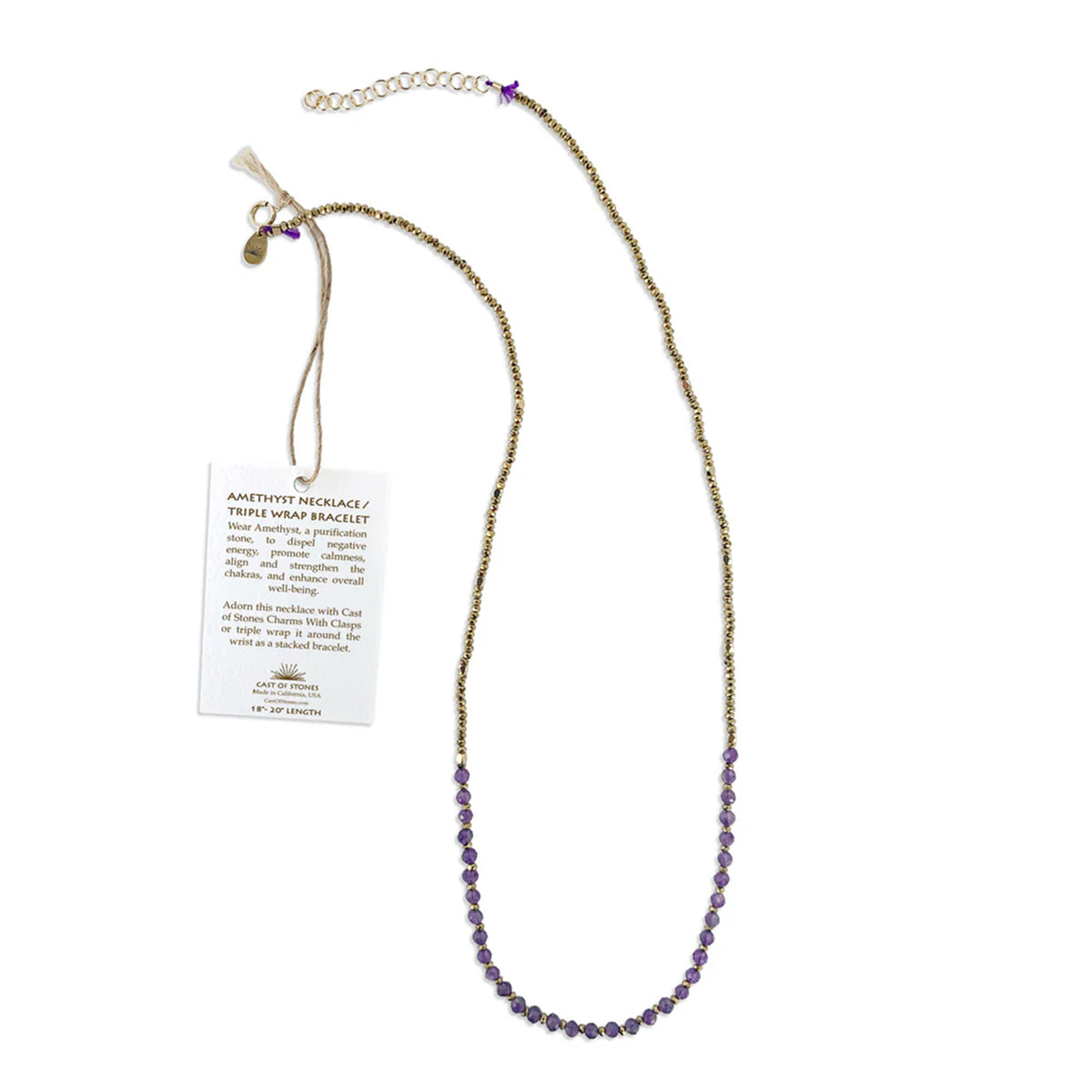 AMETHYST NECKLACE / TRIPLE WRAP BRACELET