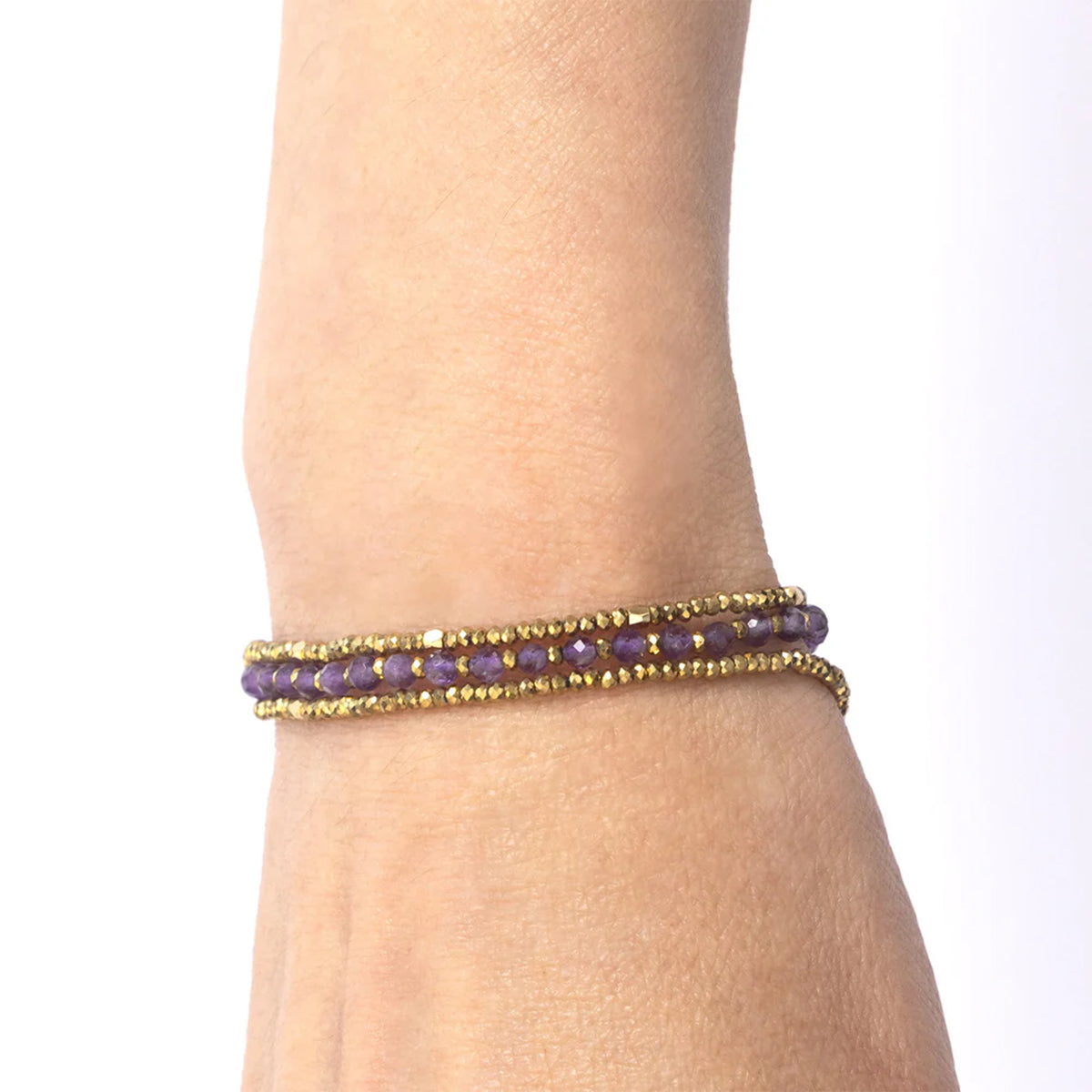 AMETHYST NECKLACE / TRIPLE WRAP BRACELET