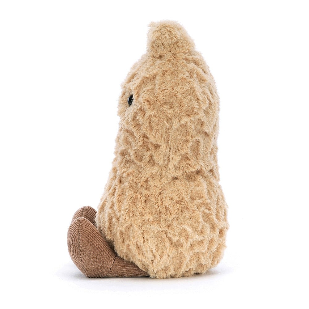 Amuseable Peanut is one cheeky monkey! With a tumbly-textured soft beige shell, tubby tummy and milk chocolate boots, this lazy legume is happy to hang out. We love that tousled tuft on top! Snuggles, like peanuts, can be very good for you, so we recommend plenty! Suitable from birth. Hand wash. Dimensions: 6" x 3"