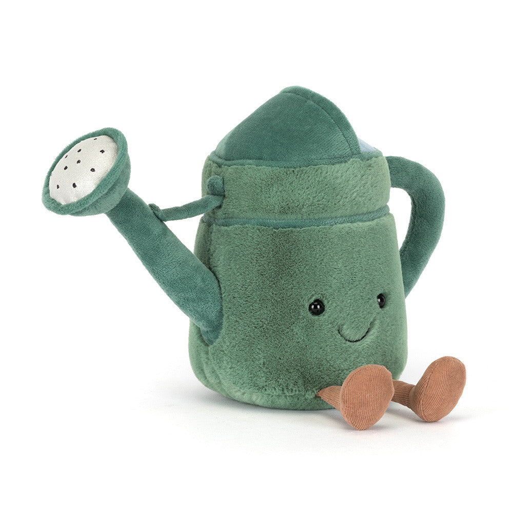 Plush toy Jellycat Amuseables watering can with a smiling face on a white background