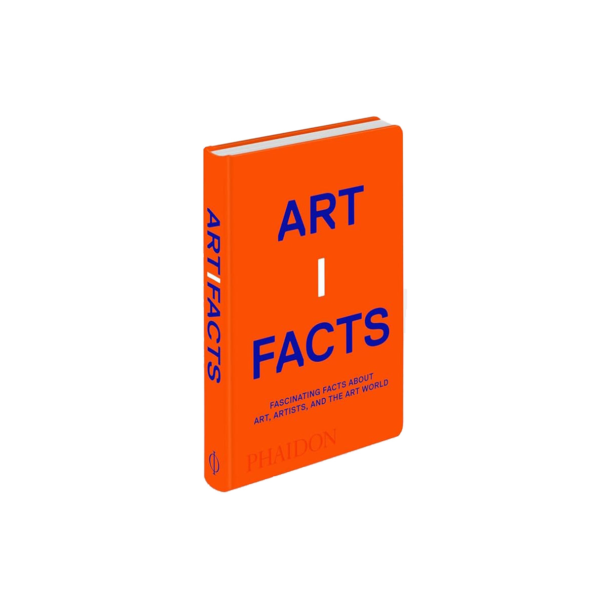 Book titled 'Artifacts: Art Facts' with orange cover and blue text on a white background