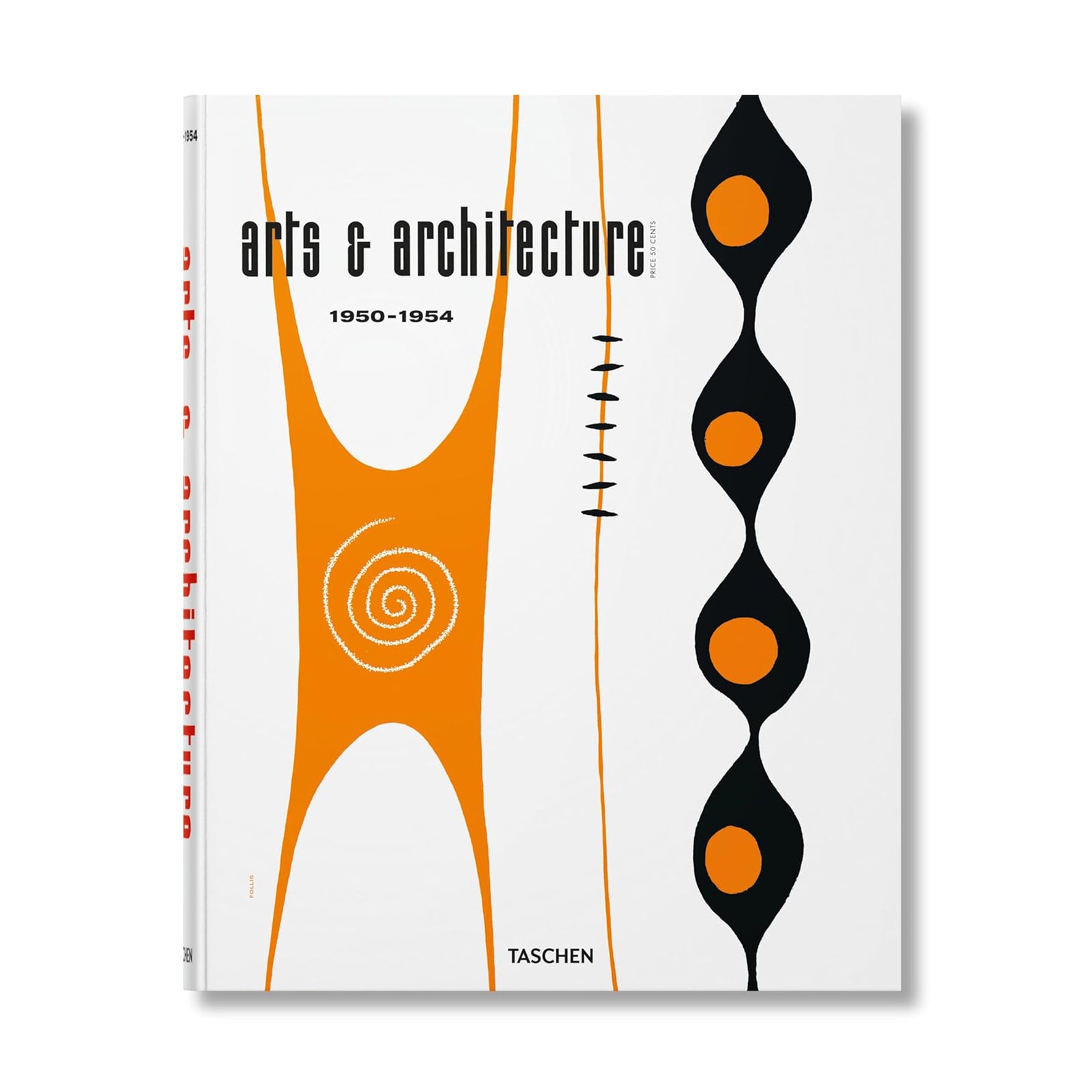 Book cover of 'arts & architecture' 1950-1954 by Taschen with abstract designs.